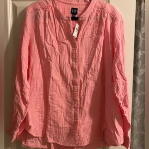Gap linen gauze long sleeve top, size XXL, new with tags